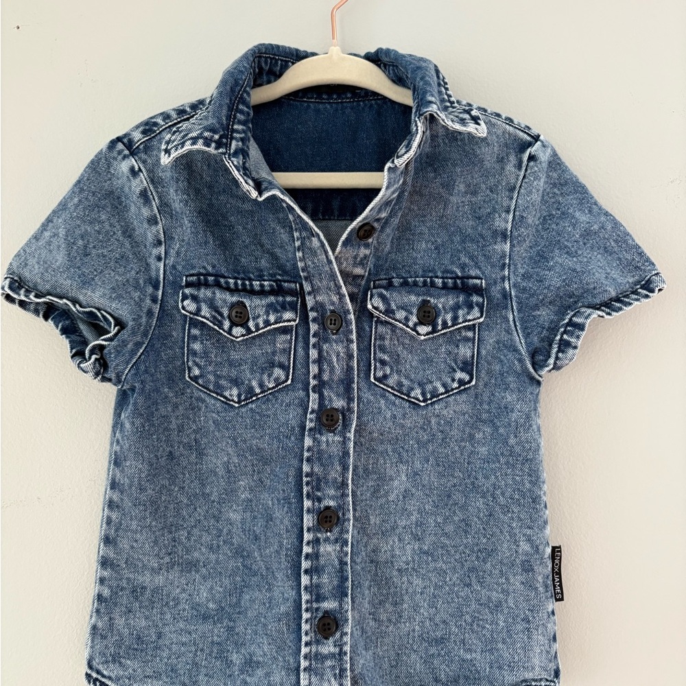 NWOT Lenox James Dark Denim Short Sleeve Shirt